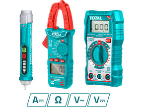 Set aus Digitalmultimeter, Zangenmultimeter und Wechselspannungsprüfer, Total - DE und BG Dicht GmbH