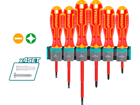 Schraubendreher, 6er-Set, 1000 V, VDE, Industrie, CrV - DE und BG Dicht GmbH