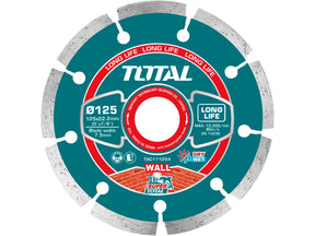 Segmentierte Diamanttrennscheibe, Trocken- und Nassschnitt, 125 mm - DE und BG Dicht GmbH