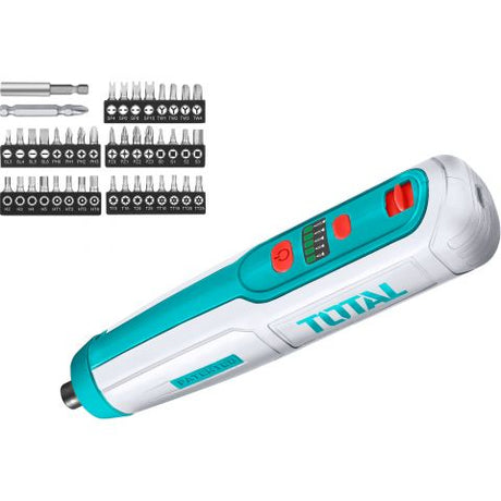 Total Akkuschrauber Mini, 4 V, USB-Aufladung, mit TOTAL-Bitsatz - DE und BG Dicht GmbH