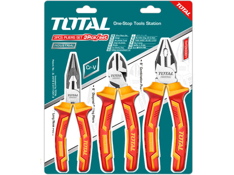 Total Elektrikerzange, 3er-Set, Industrie, 1000 V, CrV - DE und BG Dicht GmbH